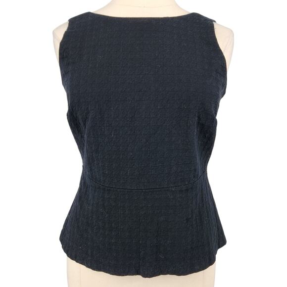 Banana Republic Textured Peplum Top – Black Sleeveless V back - Picture 6 of 6